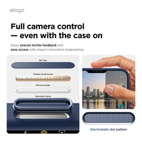 Elago iPhone 17 Pro Max Magnetic Silicone Case (Camera Control Key Included) _ Blue